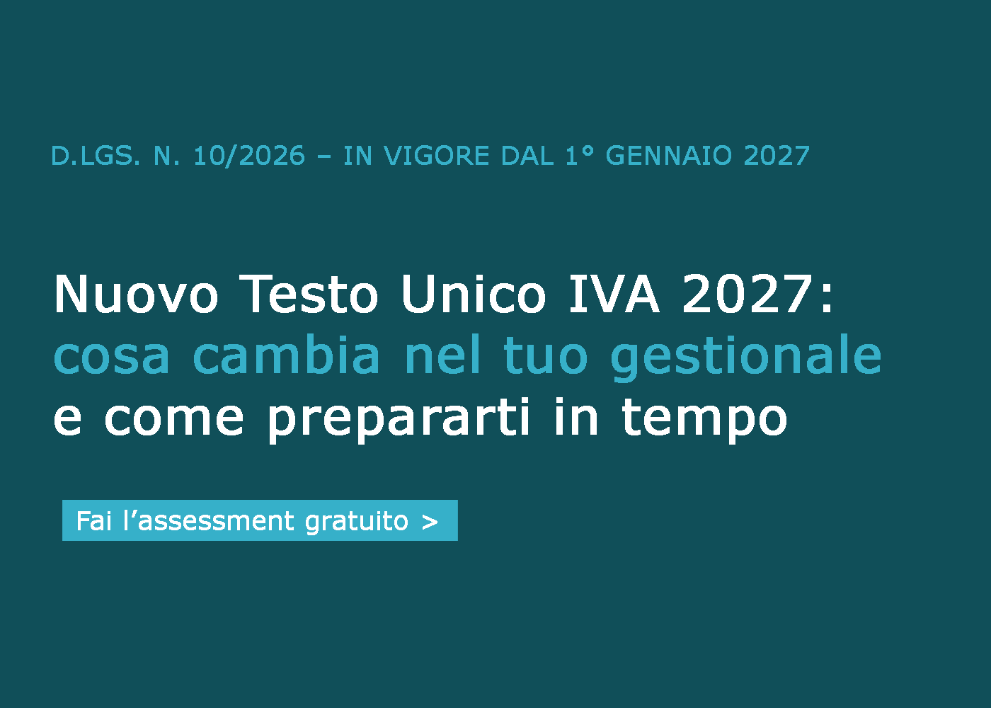 Nuovo Testo Unico IVA 2027 (D.Lgs. n. 10/2026)